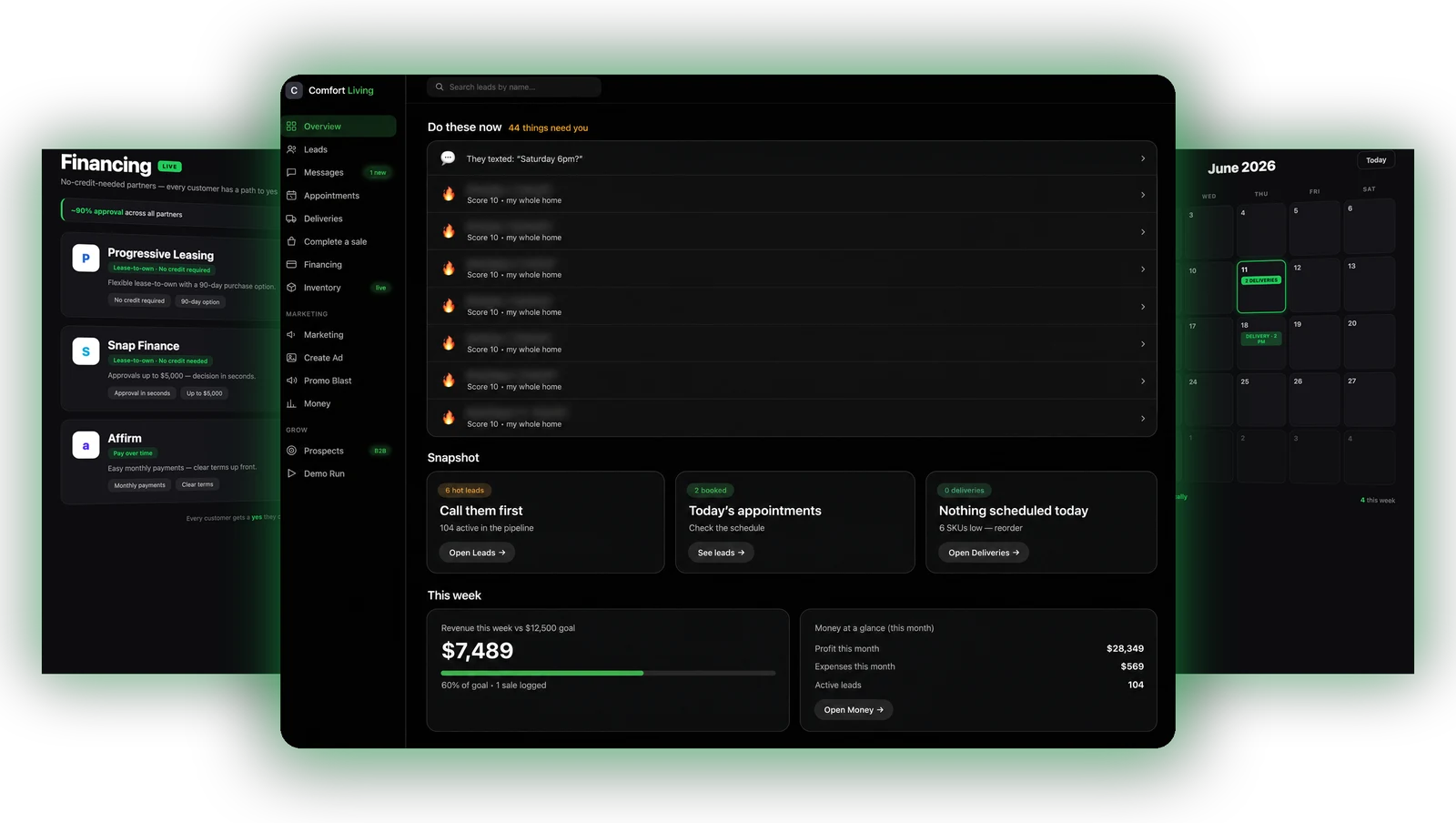 The Autopilot Command Center — leads, revenue, and the AI salesperson replying live
